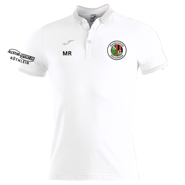 Polo Shirt weiß mit Logos und Initialen