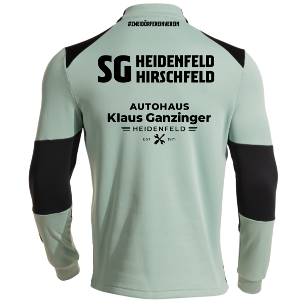 Pulli Training grün mit Logos und Initialen